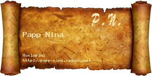Papp Nina névjegykártya